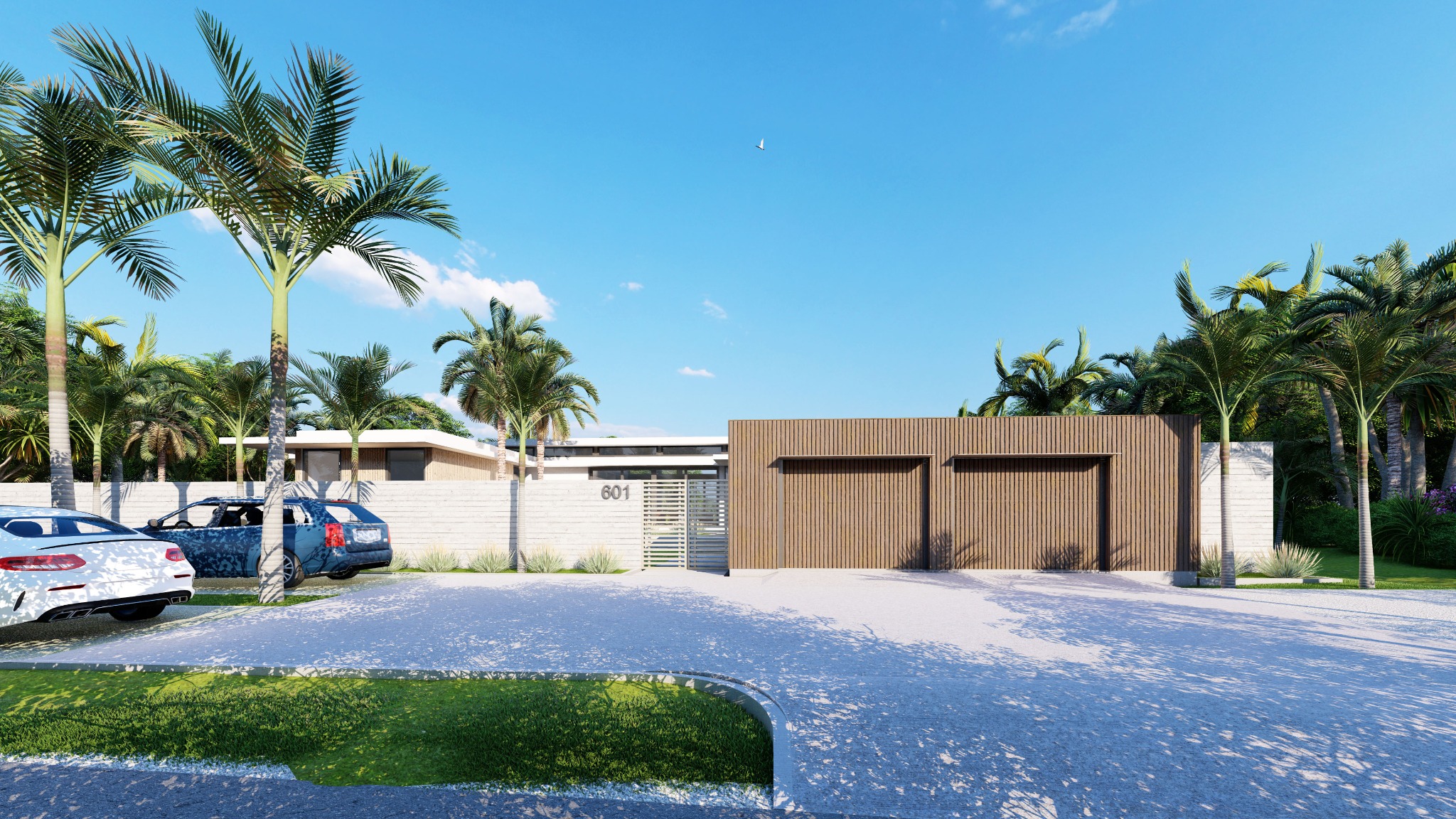 Street elevation of The Shores residence