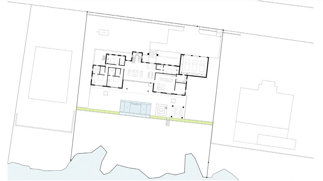 Blueprint layout showing building design