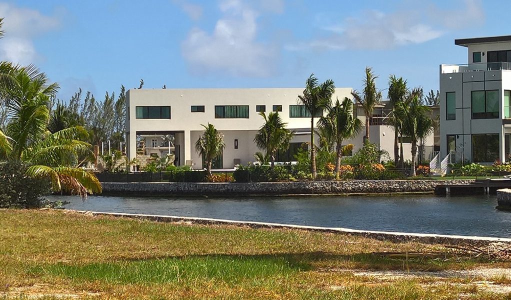 Luxury home with palm trees