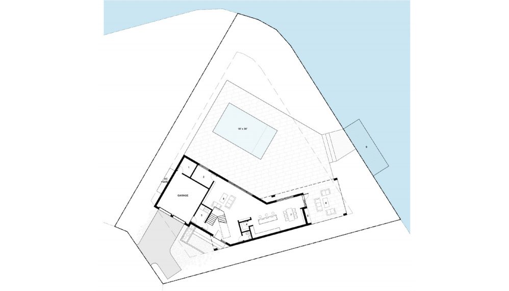 House layout with pool and patio